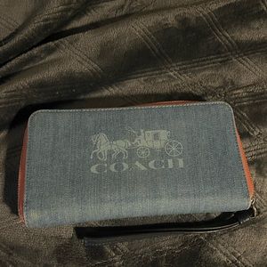 Denim Coach wristlet